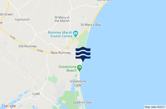 Mapa de mareas Littlestone Beach, United Kingdom