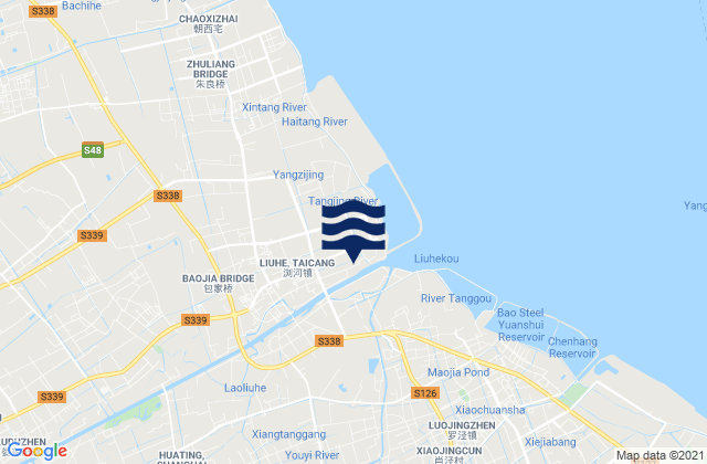 Mapa de mareas Liuhe, China