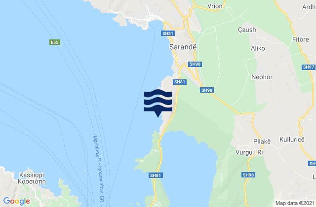Mapa de mareas Livadhja, Albania