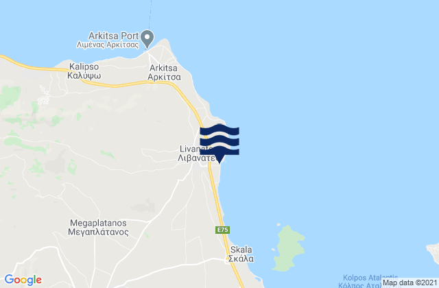 Mapa de mareas Livanátes, Greece