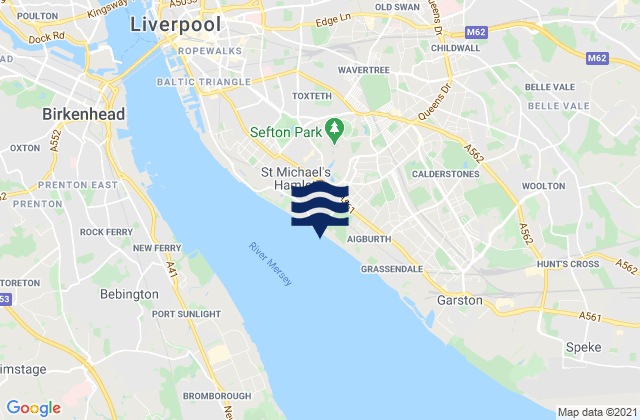 Mapa de mareas Liverpool, United Kingdom