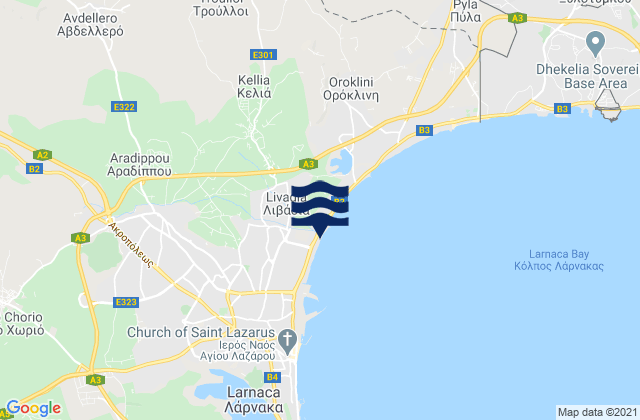Mapa de mareas Livádia, Cyprus