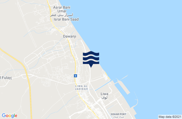 Mapa de mareas Liwá, Oman