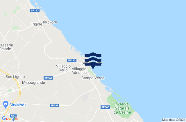 Mapa de mareas Lizzanello, Italy