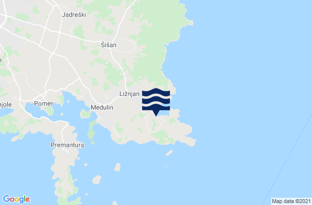 Mapa de mareas Ližnjan-Lisignano, Croatia