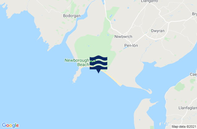 Mapa de mareas Llanddwyn Beach, United Kingdom