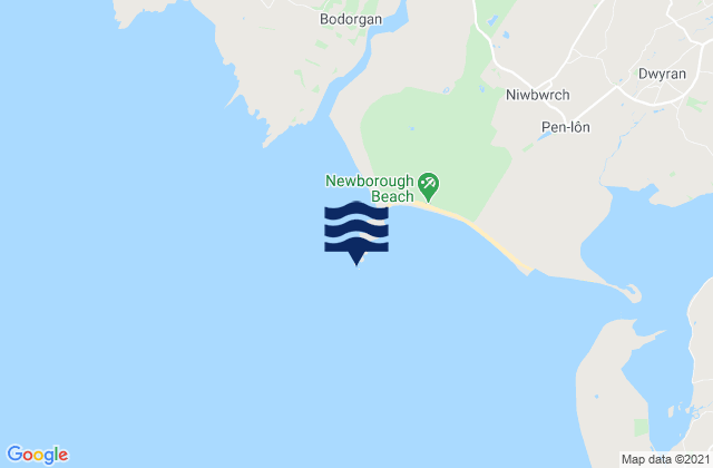 Mapa de mareas Llanddwyn Island, United Kingdom