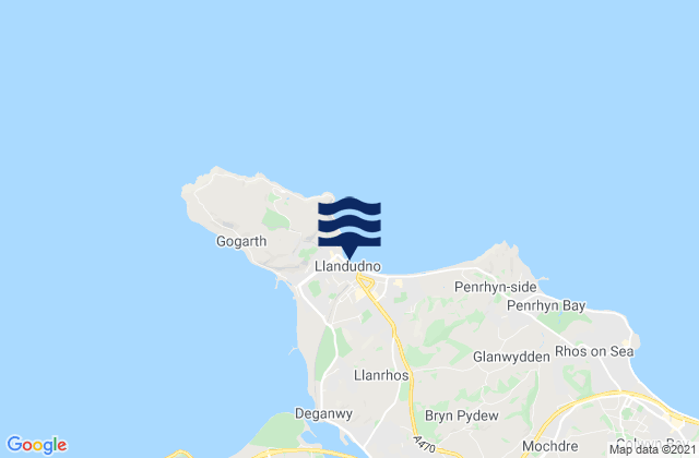 Mapa de mareas Llandudno - North Shore Beach, United Kingdom