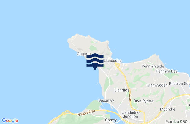 Mapa de mareas Llandudno - West Shore Beach, United Kingdom