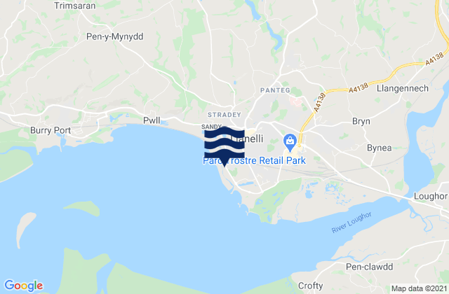 Mapa de mareas Llanelli, United Kingdom