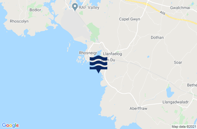 Mapa de mareas Llanfaelog Beach, United Kingdom