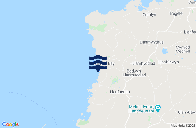 Mapa de mareas Llanfaethlu, United Kingdom