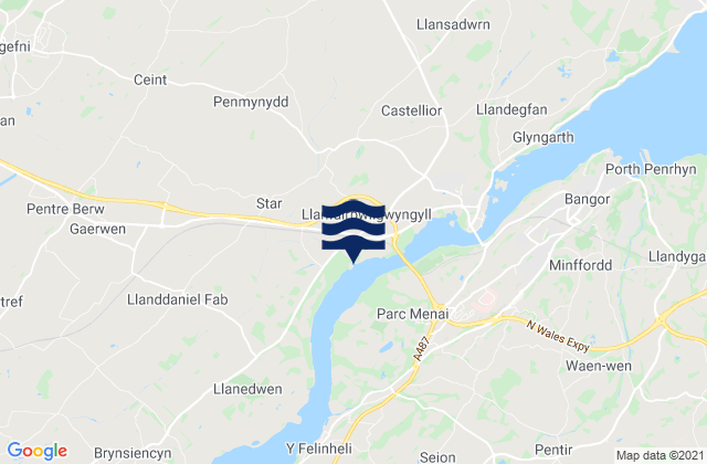 Mapa de mareas Llanfairpwllgwyngyll, United Kingdom