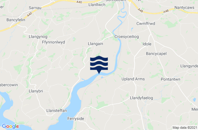 Mapa de mareas Llangain, United Kingdom