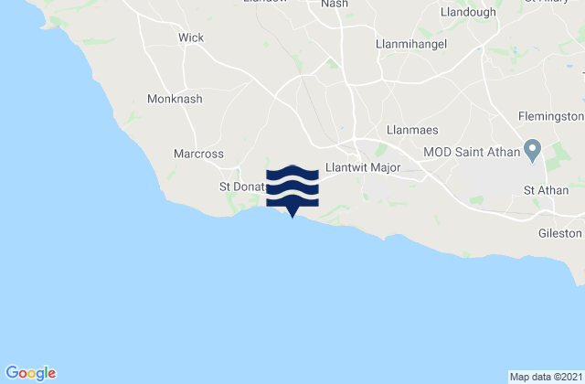 Mapa de mareas Llangan, United Kingdom