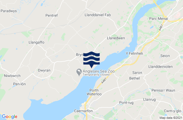 Mapa de mareas Llangefni, United Kingdom