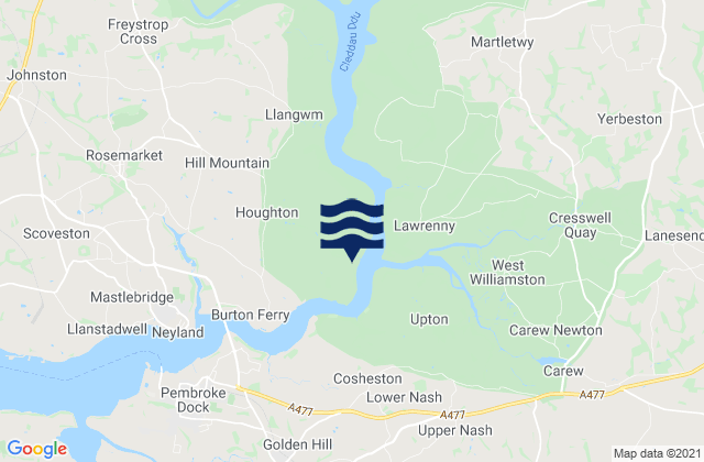 Mapa de mareas Llangwm, United Kingdom