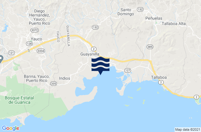 Mapa de mareas Llano Barrio, Puerto Rico