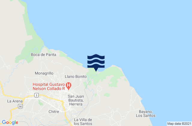 Mapa de mareas Llano Largo, Panama