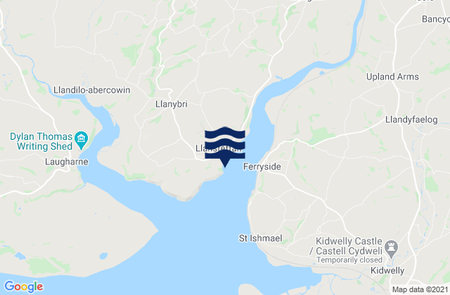 Mapa de mareas Llansteffan, United Kingdom