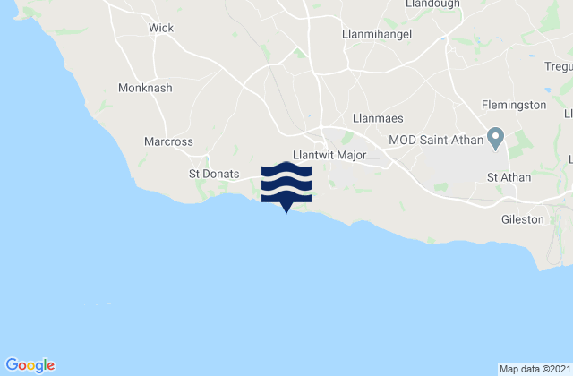 Mapa de mareas Llantwit Major Beach, United Kingdom