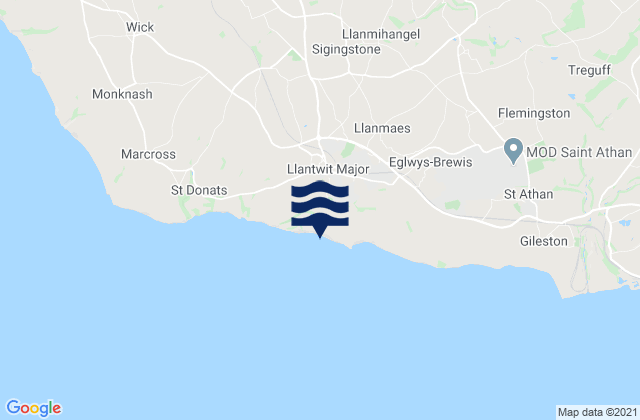 Mapa de mareas Llantwit Major, United Kingdom