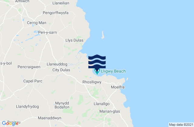 Mapa de mareas Lligwy Bay Beach, United Kingdom