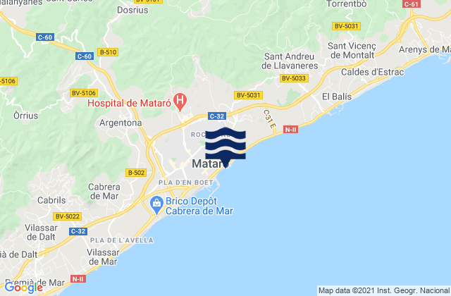 Mapa de mareas Llinars del Vallès, Spain