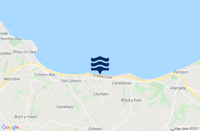 Mapa de mareas Llysfaen, United Kingdom