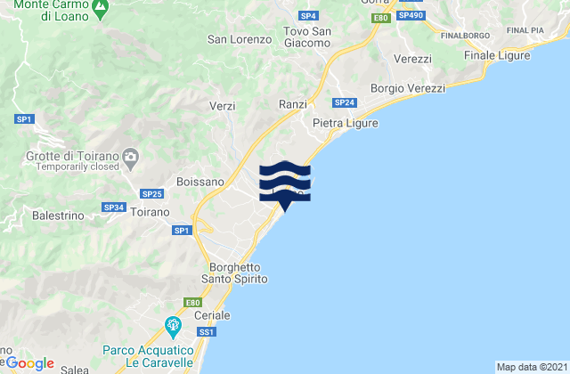 Mapa de mareas Loano, Italy