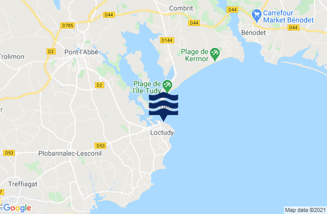 Mapa de mareas Loctudy, France