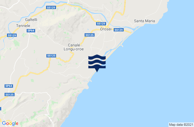Mapa de mareas Loculi, Italy