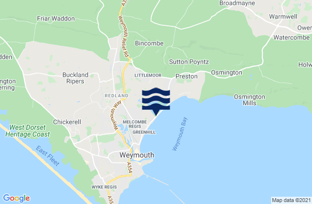 Mapa de mareas Lodmoor Beach, United Kingdom