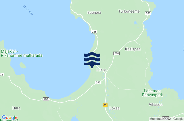 Mapa de mareas Loksa linn, Estonia