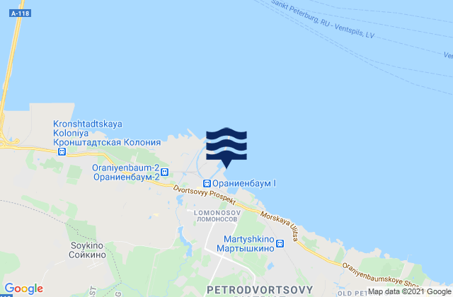 Mapa de mareas Lomonosov, Russia
