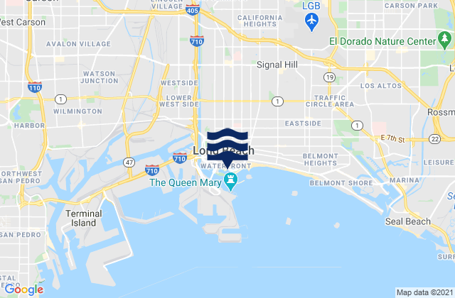 Mapa de mareas Long Beach, United States