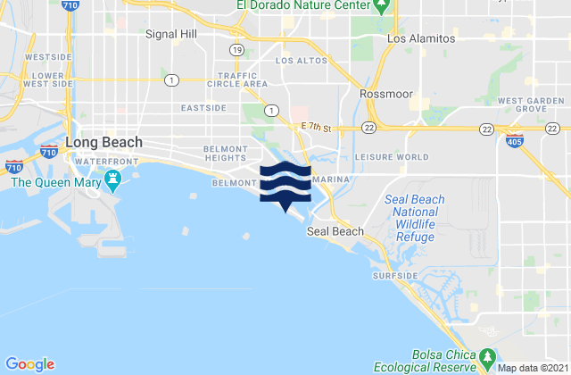 Mapa de mareas Long Beach Peninsula, United States