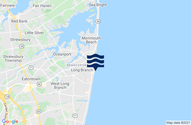 Mapa de mareas Long Branch (fishing Pier), United States