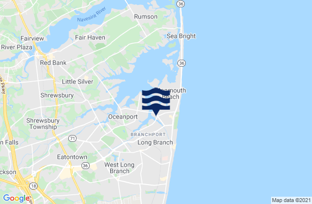Mapa de mareas Long Branch, United States