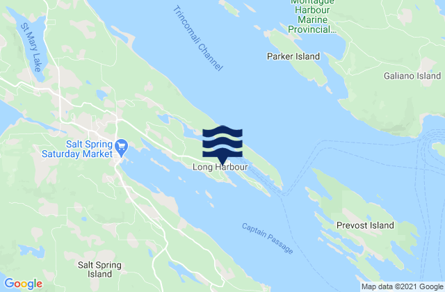 Mapa de mareas Long Harbour, Canada