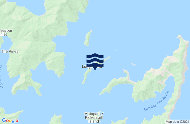 Mapa de mareas Long Island, New Zealand