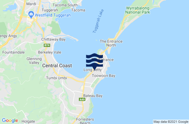 Mapa de mareas Long Jetty, Australia
