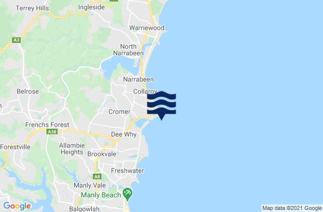 Mapa de mareas Long Reef Beach, Australia