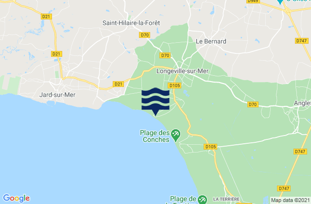 Mapa de mareas Longeville-sur-Mer, France