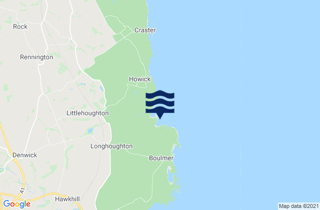Mapa de mareas Longhoughton Steel Beach, United Kingdom