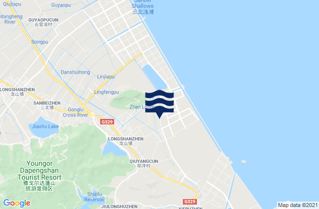 Mapa de mareas Longshan, China