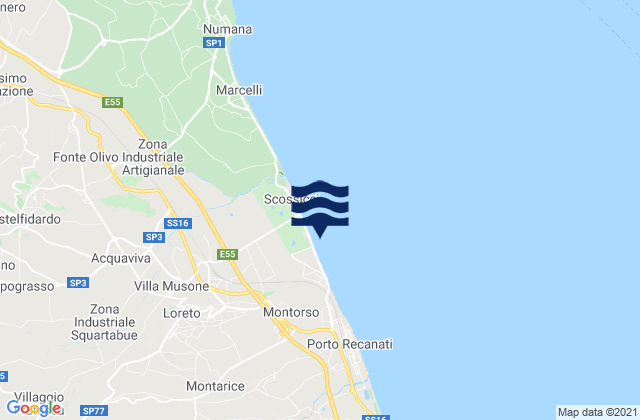 Mapa de mareas Loreto, Italy