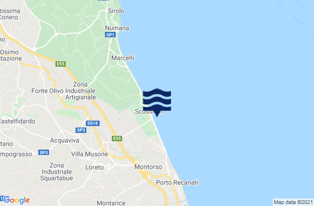 Mapa de mareas Loreto Stazione, Italy