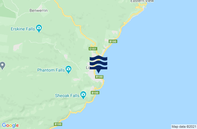 Mapa de mareas Lorne, Australia