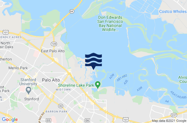 Mapa de mareas Los Altos Hills, United States